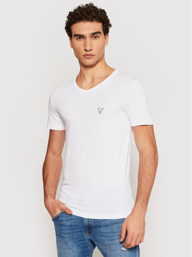 Guess T-Shirt U97M01 JR003 Biały Slim Fit