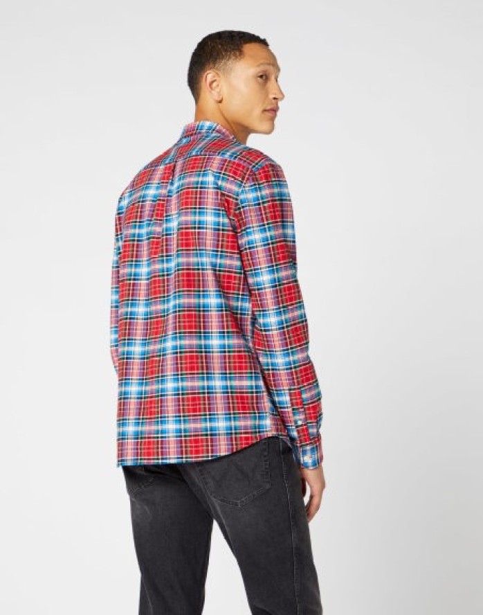 WRANGLER LS 1PKT BUTTON DOWN MĘSKA KOSZULA FORMULA RED W5A3BMXWO