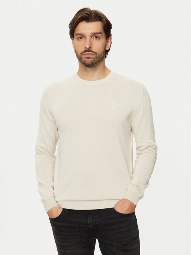 KARL LAGERFELD Sweter 655029 544301 Beżowy Regular Fit