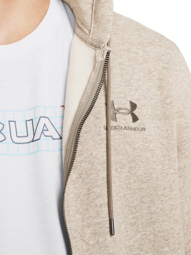 Bluza dresowa męska Under Armour UA Essential Fleece Fz Hood - beżowa