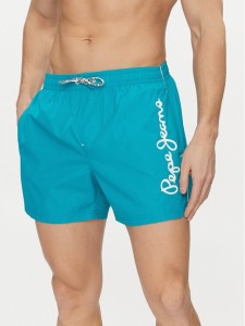 Pepe Jeans Szorty kąpielowe Logo Swimshort PMB10393 Niebieski Regular Fit