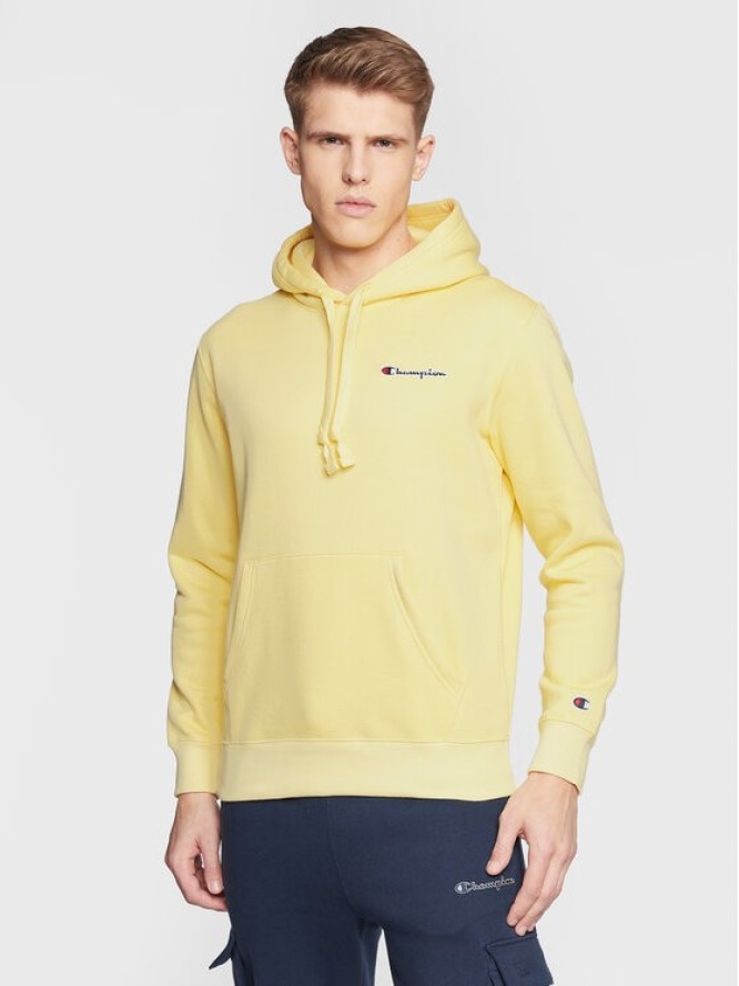 Champion Bluza Small Script Logo 217862 Żółty Regular Fit