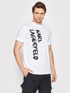 KARL LAGERFELD T-Shirt Crewneck 755065 521224 Biały Regular Fit