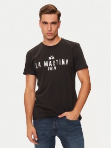 La Martina T-Shirt ZMR322 JS206 Czarny Regular Fit