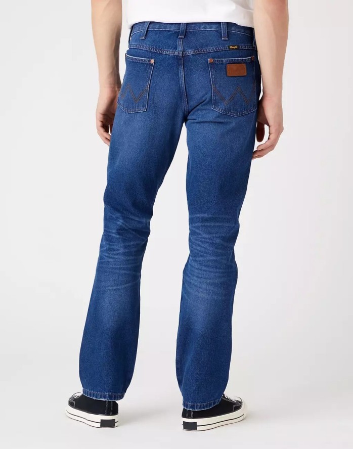 WRANGLER GREENSBORO MĘSKIE SPODNIE JEANSOWE BRUSHED MID BLUE W15QAL15O