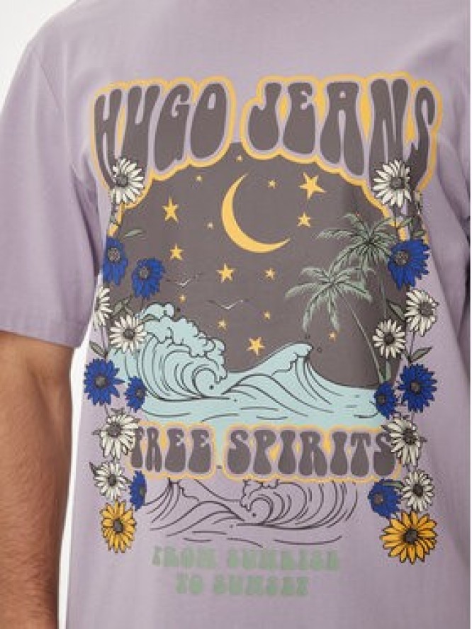 Hugo T-Shirt Nirito 50513199 Fioletowy Regular Fit