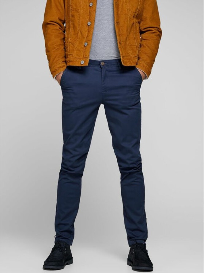 Jack&Jones Chinosy Marco 12150148 Granatowy Slim Fit