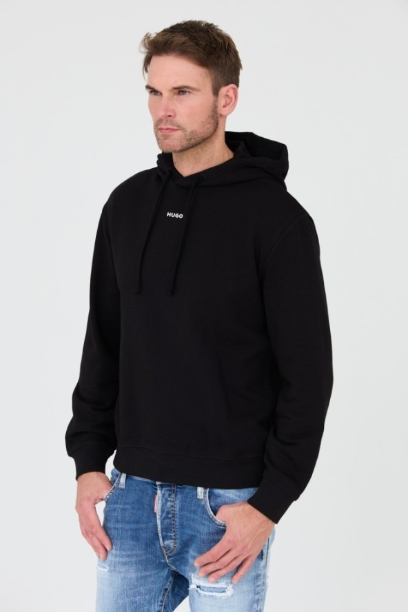 HUGO Czarna bluza Sweatshirt with hood