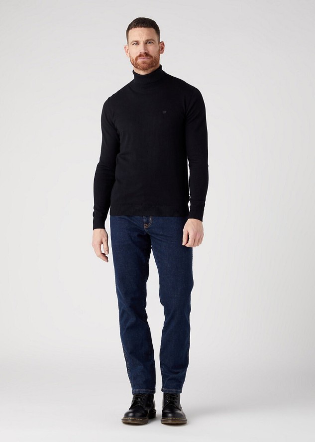 WRANGLER ROLL NECK KNIT MĘSKI SWETER BLACK W8D42P100