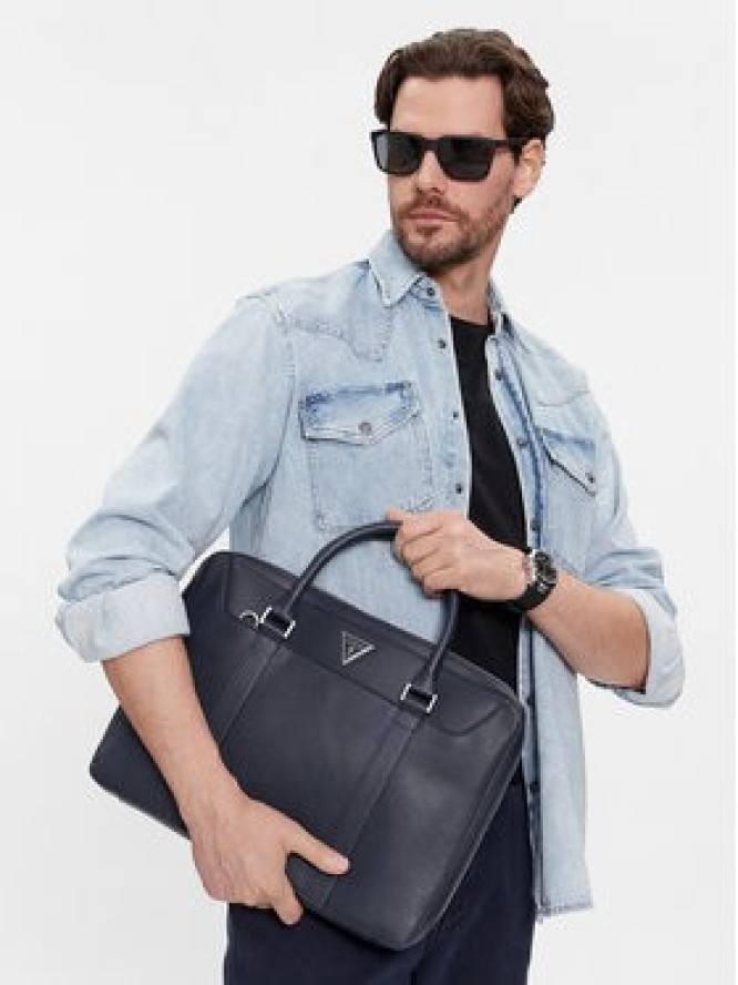 Guess Torba na laptopa Certosa Saffiano Smart HMECSA P3138 Granatowy