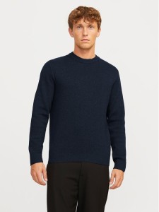 Jack&Jones Sweter Milano 12259666 Granatowy Relaxed Fit