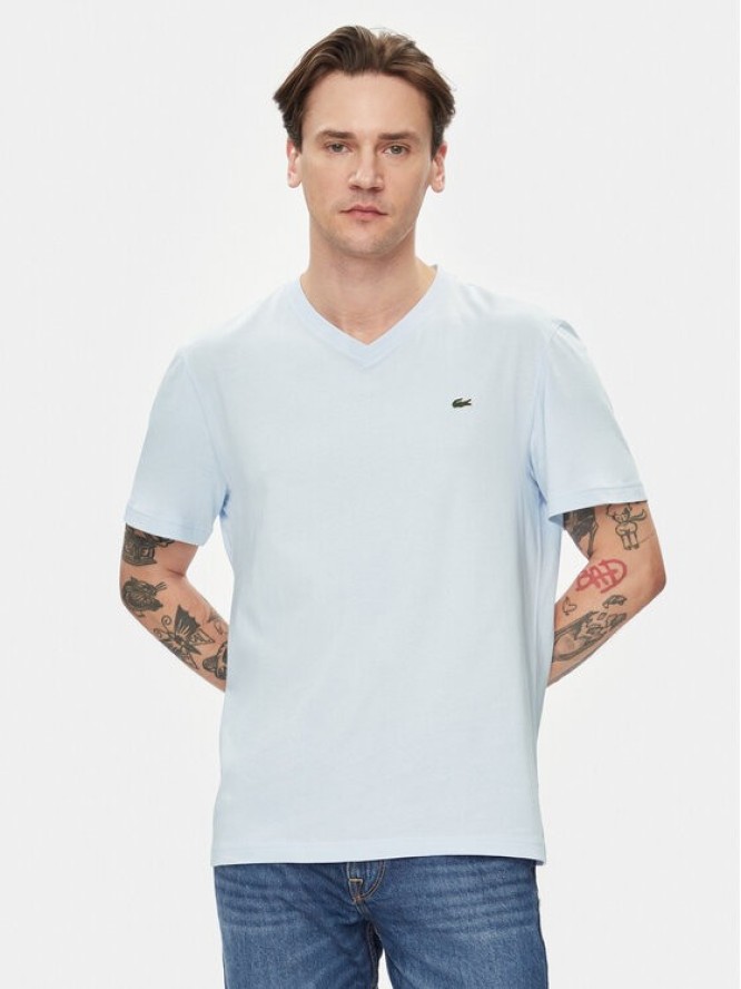 Lacoste T-Shirt TH2036 Błękitny Regular Fit