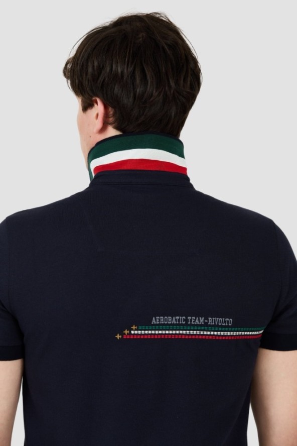 AERONAUTICA MILITARE Granatowe polo Frecce Tricolori Embroidered