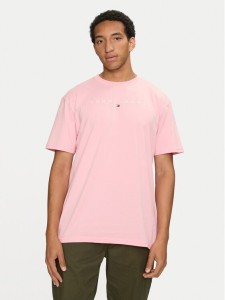 Tommy Jeans T-Shirt Linear Logo DM0DM17993 Różowy Regular Fit