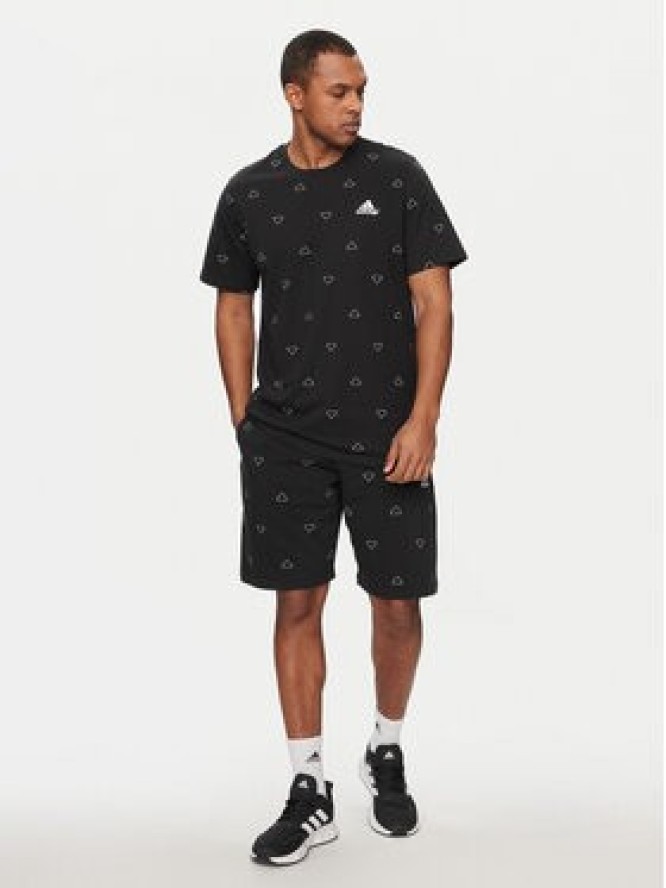 adidas T-Shirt Seasonal Essentials Monogram Graphic IS1826 Czarny Regular Fit