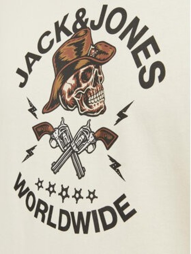 Jack&Jones T-Shirt Seven Skull 12262491 Écru Regular Fit