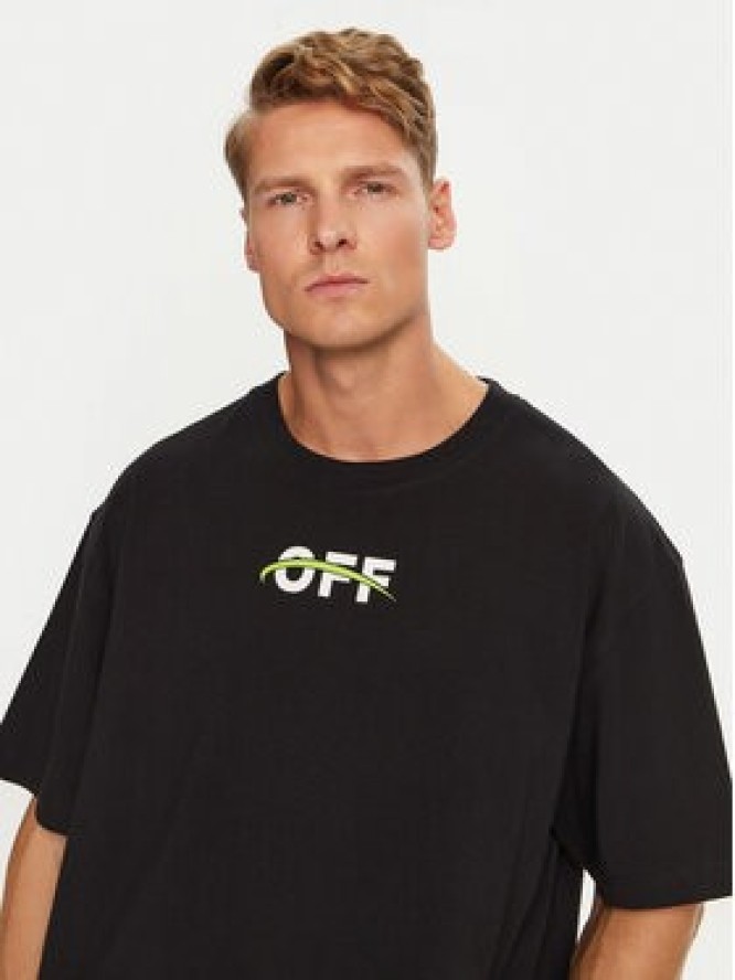 Off-White T-Shirt OMAA038F22JER0071001 Czarny Regular Fit