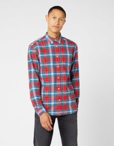 WRANGLER LS 1PKT BUTTON DOWN MĘSKA KOSZULA FORMULA RED W5A3BMXWO