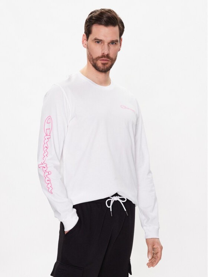 Champion Longsleeve 218485 Biały Regular Fit