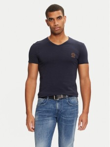 Versace T-Shirt AUU01004 1A1001 Granatowy Regular Fit