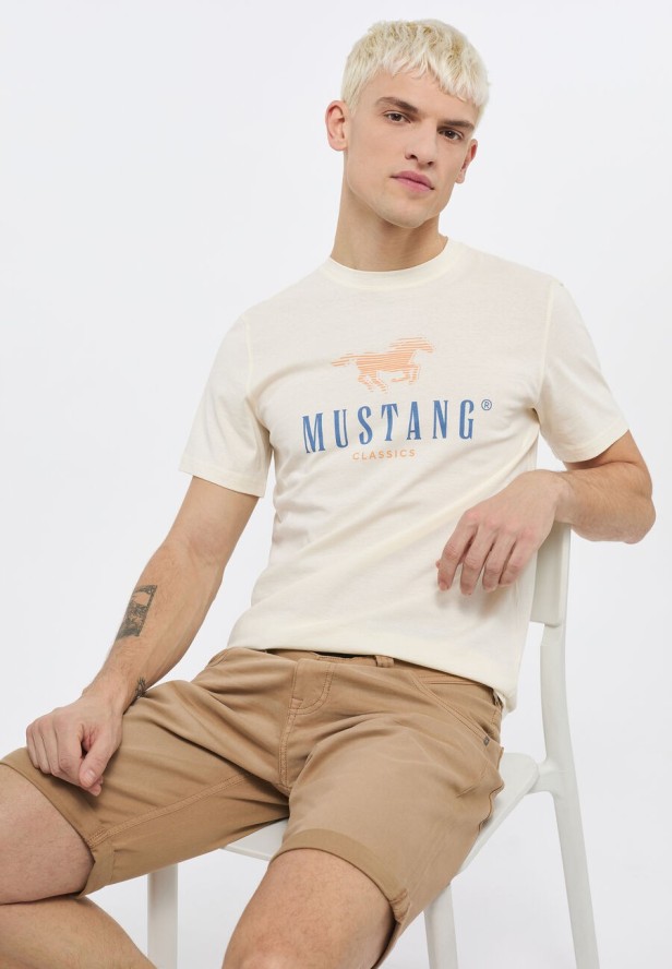 MUSTANG ALEX C PRINT MĘSKI T-SHIRT KOSZULKA NADRUK LOGO PRISTINE 1013808 8001