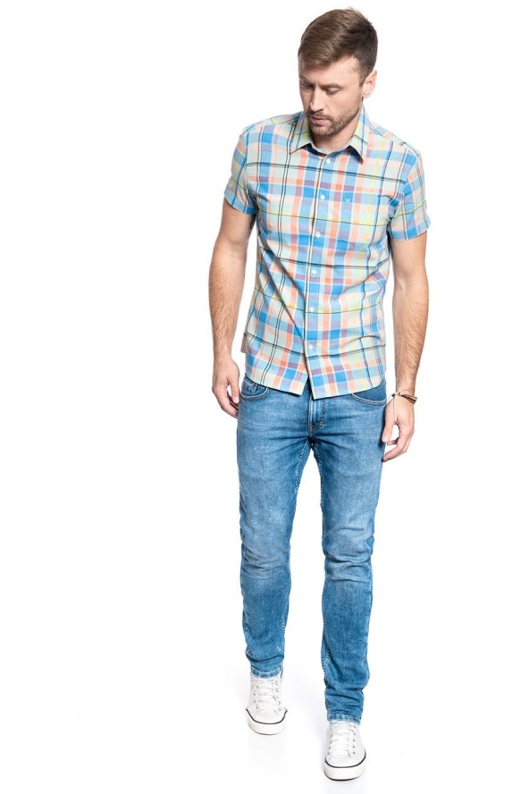 WRANGLER SS 1 PKT SHIRT MĘSKA KOSZULA GOSSAMER GREEN W5J14MG07 112130162