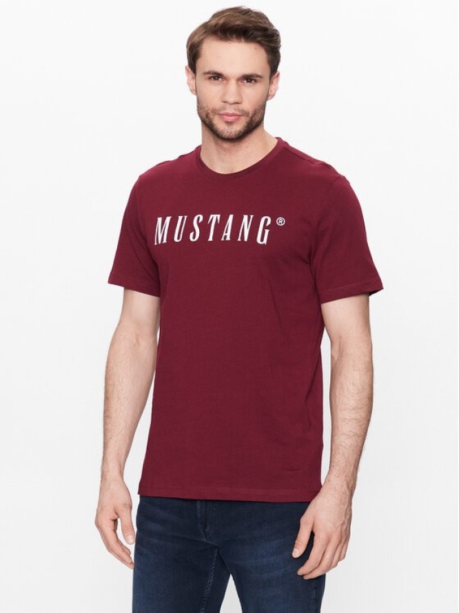 Mustang T-Shirt Alex 1013221 Bordowy Regular Fit