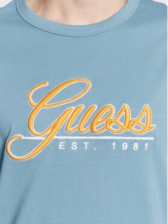 Guess T-Shirt 3D Embro M3GI25 K8FQ4 Niebieski Regular Fit