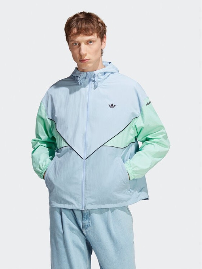 adidas Wiatrówka Adicolor Seasonal Archive Windbreaker HR8934 Błękitny Loose Fit