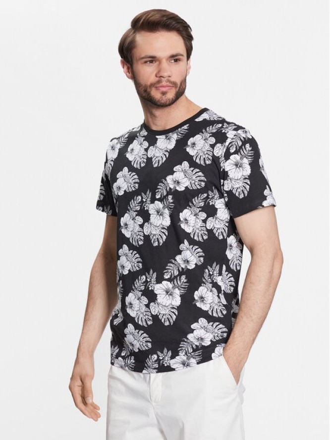 Jack&Jones T-Shirt Tropicana 12223932 Czarny Regular Fit