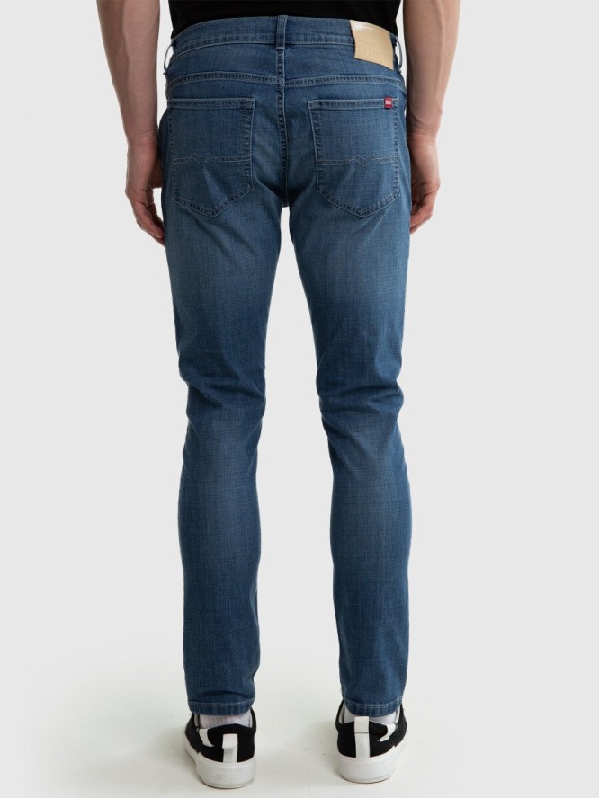 Spodnie chinosy jeans męskie niebieskie Cinar 128