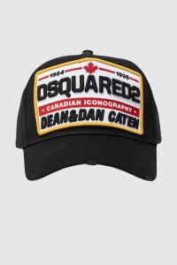 DSQUARED2 Czarna czapka canadian iconography