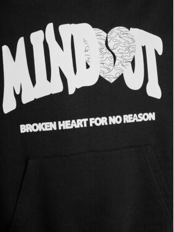 Mindout Bluza Broken Heart Czarny Boxy Fit