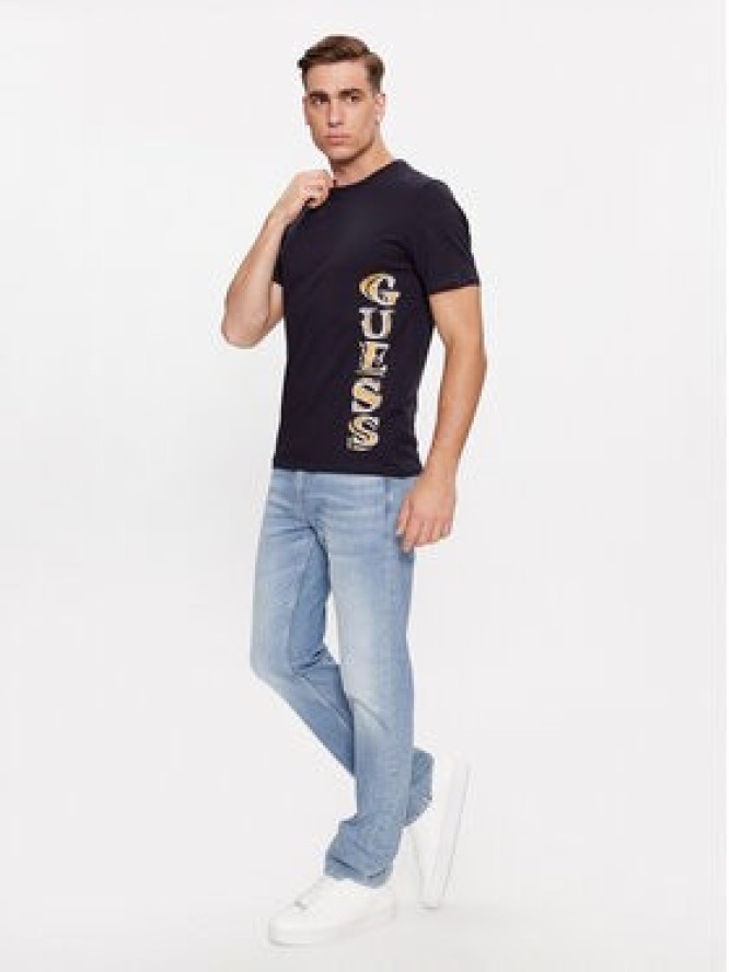 Guess T-Shirt M4RI30 J1314 Granatowy Slim Fit