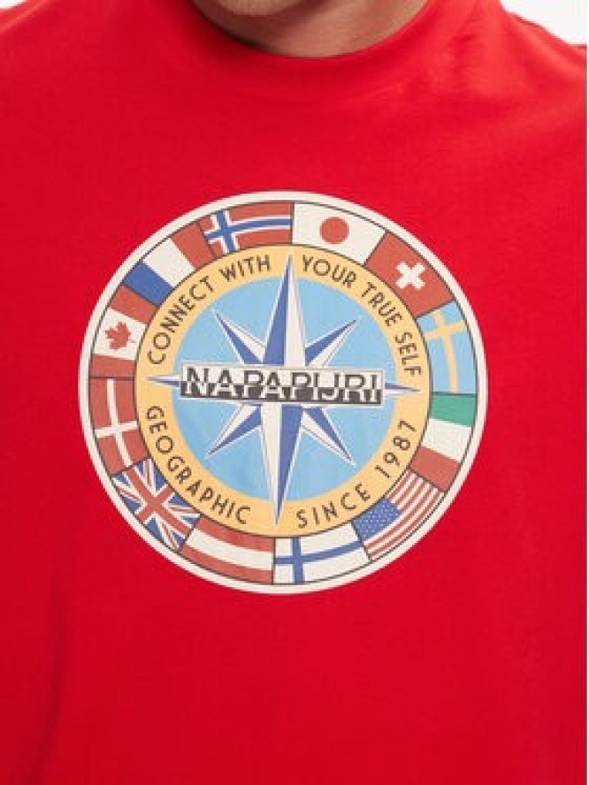 Napapijri T-Shirt S-Dorees NP0A4IBE Czerwony Regular Fit