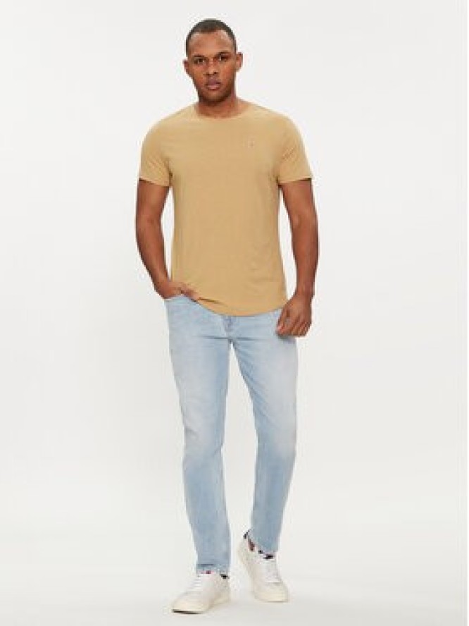 Tommy Jeans T-Shirt Jaspe DM0DM09586 Beżowy Slim Fit