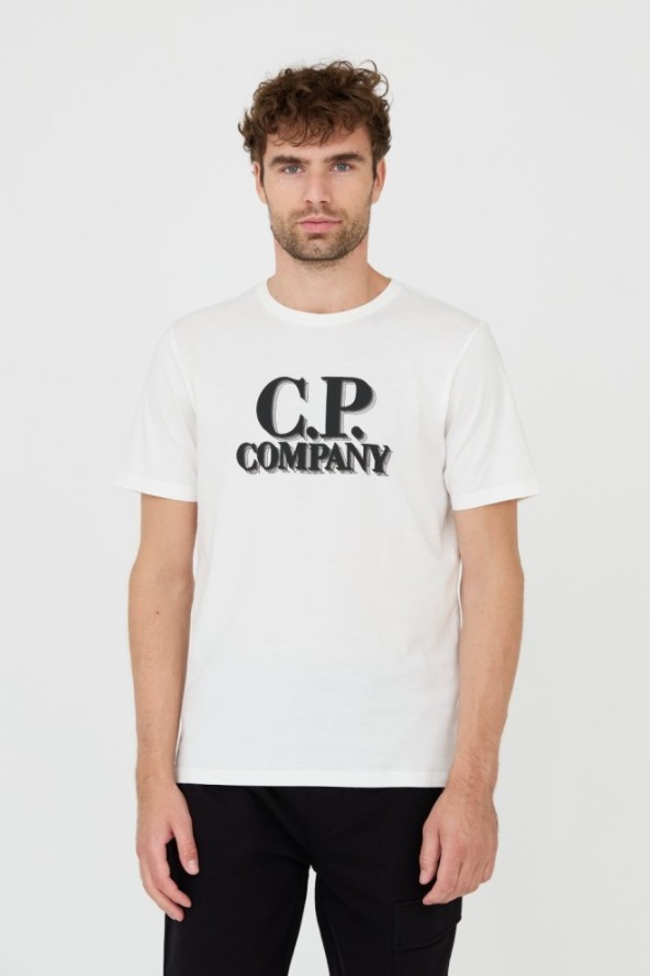 C.P. COMPANY Biały t-shirt Short Sleeve