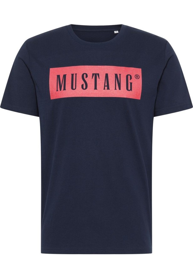 MUSTANG STYLE ALEX C LOGO TEE MĘSKI T-SHIRT KOSZULKA NADRUK LOGO BLUE NIGHTS 1013223 4085