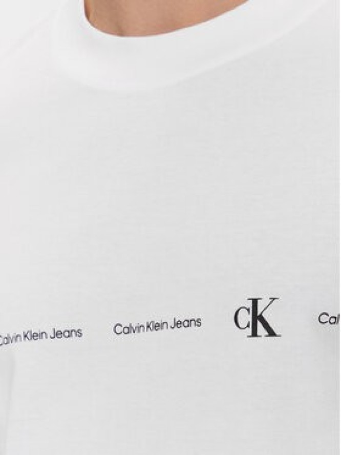 Calvin Klein Jeans T-Shirt Logo Repeat J30J324668 Biały Regular Fit