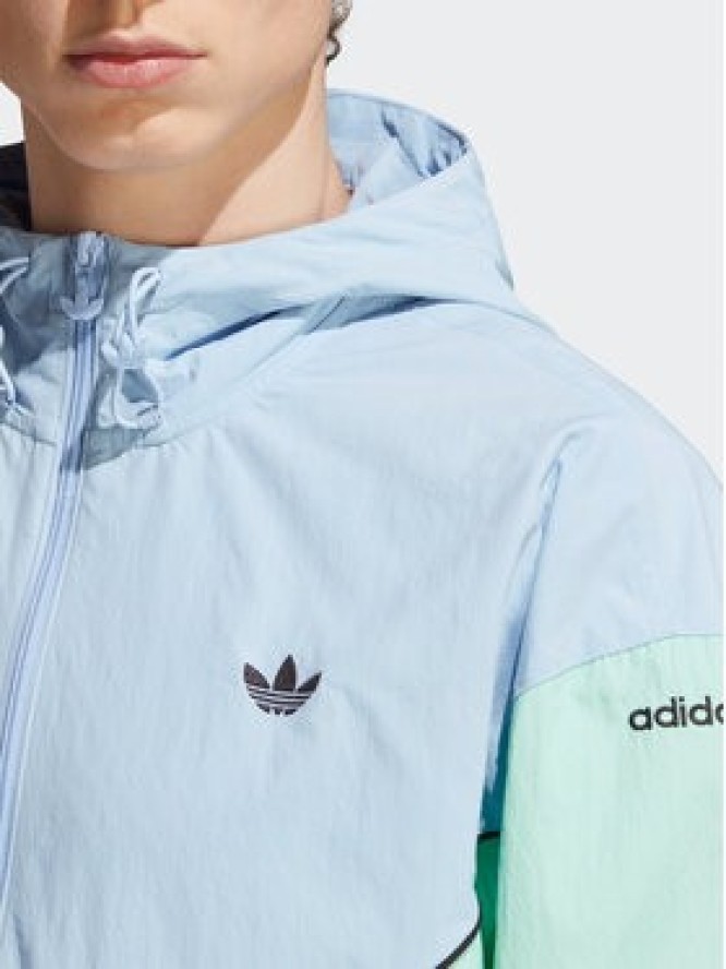 adidas Wiatrówka Adicolor Seasonal Archive Windbreaker HR8934 Błękitny Loose Fit