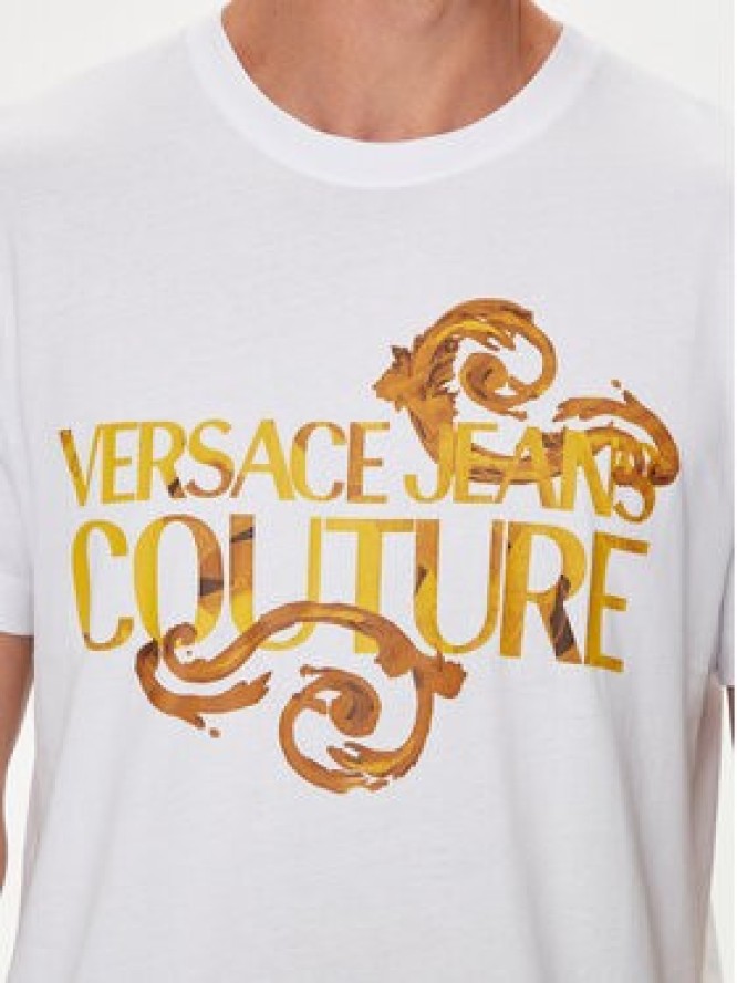 Versace Jeans Couture T-Shirt 76GAHG00 Biały Regular Fit