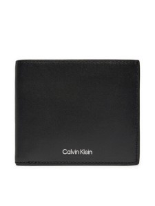 Calvin Klein Duży Portfel Męski Ck Sleek Bifold 5cc W/Coin K50K512691 Czarny