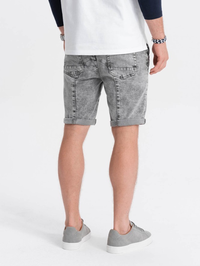 Krótkie spodenki męskie jeansowe - szare V4 W361 - XXL