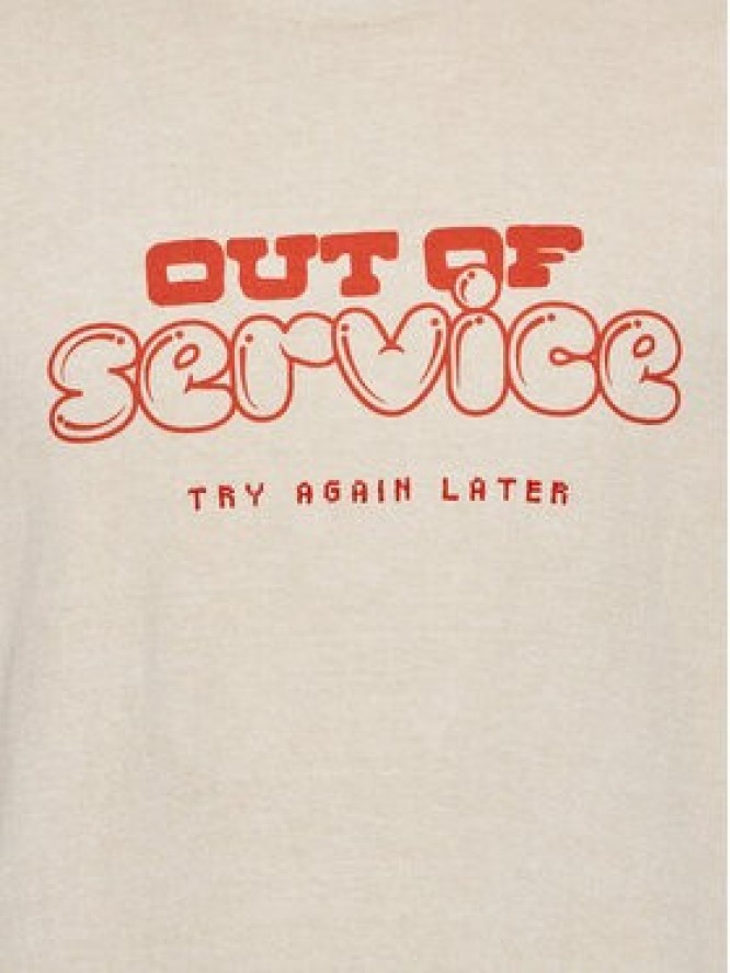 BDG Urban Outfitters T-Shirt Out Of Service Tee 77170678 Beżowy Baggy Fit