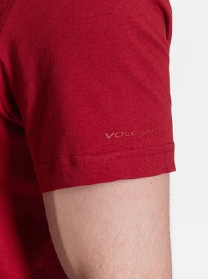 Volcano T-Shirt Basic M02001-S23 Czerwony Regular Fit