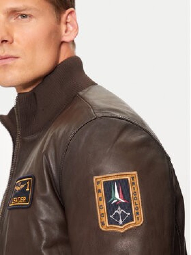 Aeronautica Militare Kurtka skórzana 242PN949PL249 Brązowy Regular Fit