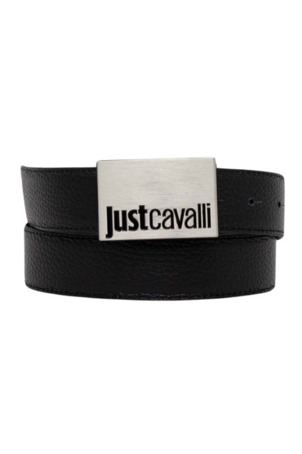 JUST CAVALLI Czarny pasek dwustronny Cintura