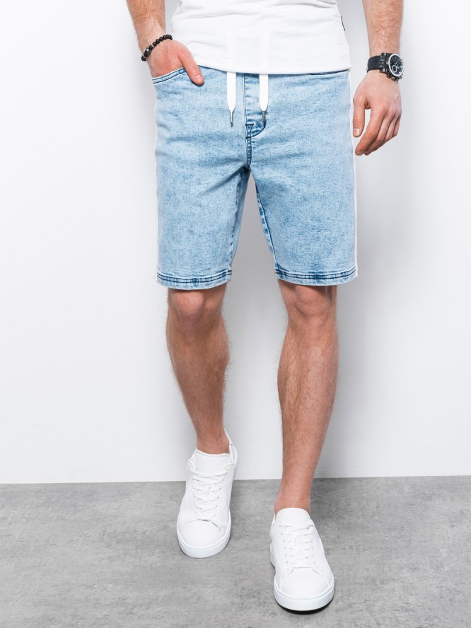Krótkie spodenki męskie jeansowe - jasny jeans V1 W363 - XL