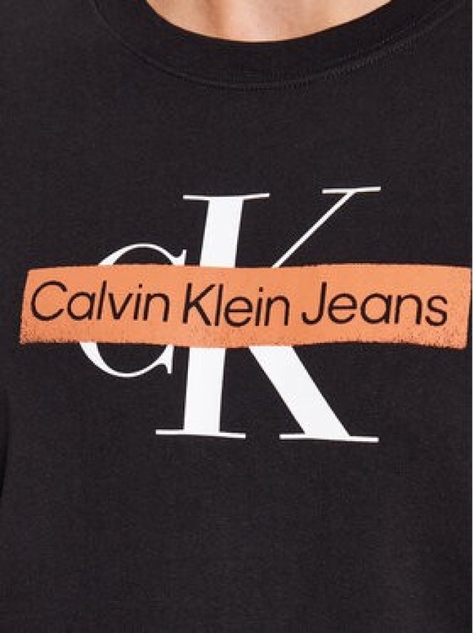 Calvin Klein Jeans T-Shirt Monologo Stencil J30J324008 Czarny Regular Fit