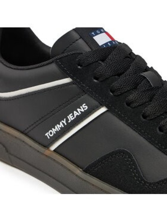 Tommy Jeans Sneakersy Leather Retro Cupsole EM0EM01414 Czarny